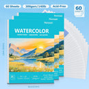 Pacocoast 9"x12" Cold Press Watercolor Paper Pad, 3Pack, Glue Bound, Teal | 9" x 12"(Pack of 3) — 2