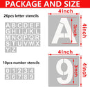 4 Inch Letter Stencils and Numbers, 36 Pcs Alphabet Art Craft Stencil, Reusable Plastic Templates for Wood, Wall, Fabric, Rock, Signage (4 Inch) — 2