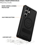 Rokform Galaxy S24 Ultra Rugged Case, Magnetic + RokLock (Black) — 2