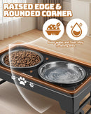 Jovrun Elevated Dog Bowls for Small Dogs and Cats, Non-Slip Cat Bowls with 2 Thick 5.5" Stainless Steel Dishes, Dog Feeder 2 Heights Adjustable to 2.6"-5.3" — 4