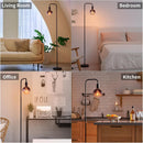ONEWISH Floor Lamp for Living Room - Minimalist Industrial Standing Lamp with Modern LED Bulb, Globe Black Clear… — 6
