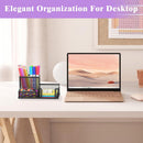 SUPEASY Pen Holder Desk Organizer, Office Supplies Pencil Holder with 3 Compartments, Desk Accessories and Workspace Organizers for Home School Classroom, Black — 5