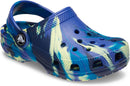 Crocs Kids Classic Watercolor Marbled Clog – Navy/Turbo Teal — 3