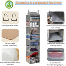 Large-Sized Hanging Shoe Organizer 8-Shelf, Hanging Closet Organizer with 8 Side Pockets, Wider Hanging Shelves for Storage Shoes Clothes 9" W × 11.8" D× 48" H, Grey — 5