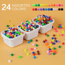 Simetufy 1200Pcs Pony Beads for Bracelet Making, Multi-Colored 6x9mm — 3