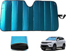 GWUSKDT Car Sun Shade, Sun Protector,Foldable Front Window Shade-Thicken 5-Layer Bubble for Auto Windshield UV Protection and Heat Reflector 58"x 27.5" (Blue) — 1