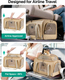 CarryTip Airline Approved Cat Carrier with Expandable Top, 17x11x9.5 in, Brown