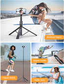ANXRE 71" Phone Tripod with 1/4" Camera Mount, NT79 Extendable Selfie Stick photo 5