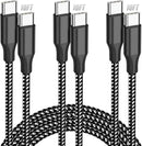 SwaggWood 60W USB C to USB C Cable 10ft 3 Pack Fast Charging Braided Cord 1