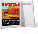 ESRICH Stretched Canvas for Painting, 2 Pack 8x10 Canvas Value Pack, Primed Acid-Free Cotton Blank Canvas, Paint Canvases for Oil & Acrylic Paint. | 8x10in — 1