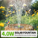 4.0W Solar Bird Bath Fountain Pump, Solar Powered Water Pump, Outdoor Water…