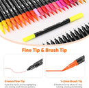 Caliart 72 Colors Double Tip Brush Pen Art Markers for Adult Coloring Books | Black | 1 Count (Pack of 72) — 4