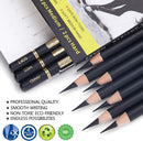 MARKART Professional Charcoal Pencils Drawing Set, 10 Pcs Soft Medium Hard | Black — 2