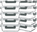KOMUEE 10 Packs 30 oz Glass Meal Prep Containers with Lids — 1