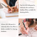 Nicpro 6PCS Art Mechanical Pencil Set, 0.5/0.7/0.9/2mm Point | Silver — 8