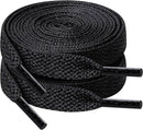 120cm/47inch Flat Shoe Laces for Sneakers, Sturdy Polyester with Non-Fray Tips, Ideal for Various Wear and Bags, Black — 1