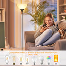 Coucrek Floor Lamp, LED Standing Lamps with White Plastic Shade, Black Modern Torchiere Floor Lamp, Tall Lamps for… — 4