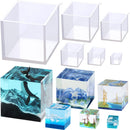 RESINWORLD Set of 4, 3", 2", 1.5", 1", 0.5" Clear Silicone Cube Molds, Large Deep Square Epoxy Resin Mold,… — 1