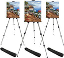 RRFTOK Silver 3 Pack 17-66 Inch Art Easel Stand for Painting and Sign | 66S 3-pack — 1