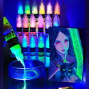 Artecho Glow in the Dark Acrylic Paint Set – 18 Colors x 11ml (0.37oz) | Pen | 0.37 Fl Oz (Pack of 18) — 8