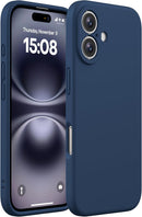 CellEver Heavy-Duty Silicone Case for iPhone 16 [Camera Protection] [Anti-Oil Coating] Military Drop Protection, Soft Scratch-Free Interior, Navy Blue — 6