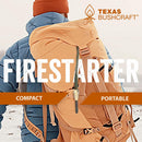Texas Bushcraft Fire Starter - 3/8" Thick Ferro Rod with Striker and Paracord Wrist Lanyard – Waterproof Flint Fire Steel Survival Lighter for Your Camping, Hiking and Backpacking Gear | Burnt Orange — 3