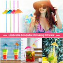 Paxcoo 100pcs Umbrella Straws - Hawaiian Luau Party Straws for Drinks Decorations (Assorted Colors) | 100 Multicolors — 2