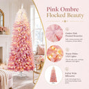 GarveeTech 7.5FT Pre-Lit Pink Flocked Artificial Christmas Tree, 100 LEDs — 2