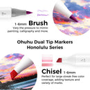 Ohuhu Alcohol Markers 104 Colors Brush& Chisel for Adults Cozy Coloring | Brush & Chisel — 2