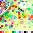 1000+PCS Assorted Pony Beads for Bracelets, 9mm Acrylic Rave Kandi Bead Bulk with Cute Heart Star Butterfly Fun… — 2