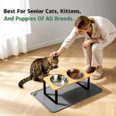 Elevated Tilted Cat Food Bowls with Mat, 304 Stainless Steel 2 Water Bowls — 3