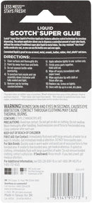 Scotch Super Glue Liquid, 4-Pack of Single-Use Tubes,.017 oz Each — 8