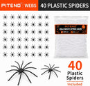 Piteno® 1200 sqft Spider Webs Halloween Decorations with 40 Fake Spiders, Stretchable Halloween Spider Webs for Indoor Outdoor Haunted House Yard Porch Party Decor (White) — 3