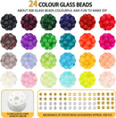 JULIMAIDONG 8mm 24Color Glass Beads for Bracelets Jewelry Making Kits — 2