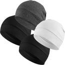 Headshion 100% Cotton Skull Caps Beanie Sleeping Hats for Men Women - 4 Black & Grey & Black & White — 1
