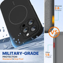 Miracase Silicone & Magnetic for iPhone 16 Pro Max Case, Black — 2