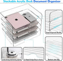Paper Organizer Letter Tray, 4-Pack Acrylic File Organizer, Clear — 6