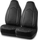 Skechers Memory Foam Car Seat Covers, Leather High Back Seat Covers Quilting Design,Waterproof Sports Car Seat Covers Front Seats,Airbag Compatible Universal Fit for Most Cars, SUVs,Trucks,Black — 1