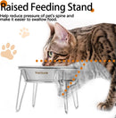 Elevated Cat Bowls, Wide Stainless Steel Cat Food Bowls with Metal Stand Whisker Stress-Free, Raised Food and Water Dish for Cats, Kitten, Puppies and Small Dogs — 2