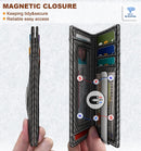BULLIANT Magnetic Slim Leather Pocket Wallet Money Clip For Men 12Cards - Carbon Fiber Leather - Sacred Grey — 3