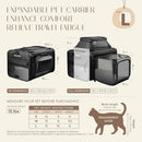 Top-Side Expandable Pet Carrier, Treat Window,18x13x9.5 Airline Approved