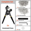 Grommet Tool Kit, 3/8 Inch Handheld Eyelet Kit Hole Punch Grommet Eyelet Press Pliers with 300 Silver Anti-Rust Grommets for Tarp Leather Fabric Tent and So On | 1-Die Set: 3/8" — 3