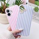 Cute Striped Case for iPhone 16 6.1",Pink/Yellow — 5