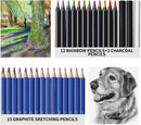PRINA 81 Drawing Set Sketching Kit, Pro Sketch Pencils Art Supplies with Rainbow, Colored, Graphite, Watercolor, Metallic, Charcoal Pencil, Sketchbook, Coloring Book, Gift Case for Artists Adults Kids — 3