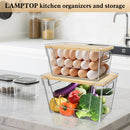 4 Set Stackable Storage Plastic Container with Removable Bamboo Cover — 2