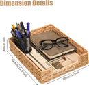 PINXIURY Water Hyacinth Letter Tray for A4 File Desk Mail Letter-Size Paper, Basket Woven Organizer, Magazine Files Storage, Office Document Organizer and Storage — 2