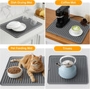 Songrey Silicone Dish Drying Mat for Kitchen Counter, 18" x 16", Black