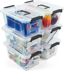 NUMIFUN 7Qt Clear Plastic Storage Bins with Lids,Transparent Design,6 Pack — 1