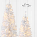 Best Choice Products Pre-Lit White Pencil Christmas Tree, 6ft Slim Lighted Artificial Décor w/Incandescent White Lights, Skinny Tree, Metal Base — 6