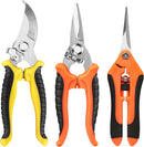 EWPJDK 3 Pack Garden Pruning Shears Scissors Clippers Stainless Steel | Yellow Orange — 1